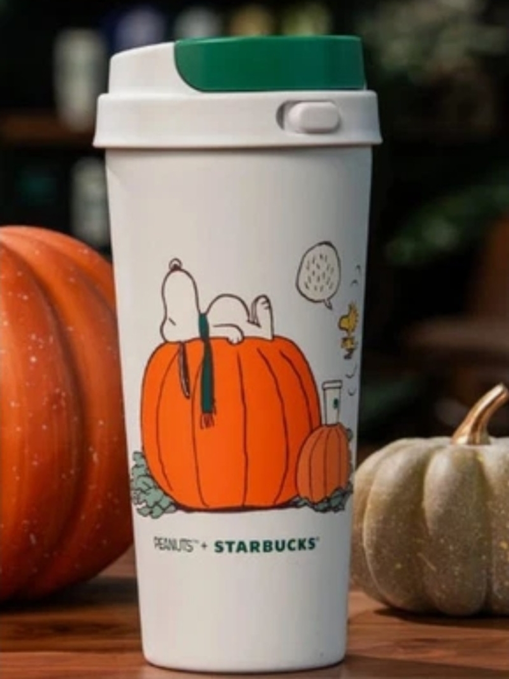 Starbucks x Peanuts Collab:Pumpkin Travel Tumbler